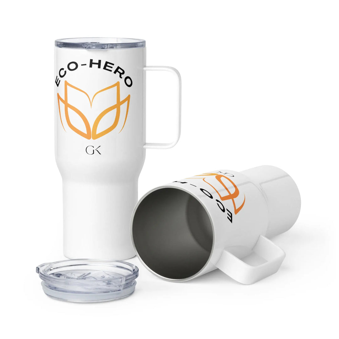Eco Hero | Travel mug with a handle GeorgeKenny Design