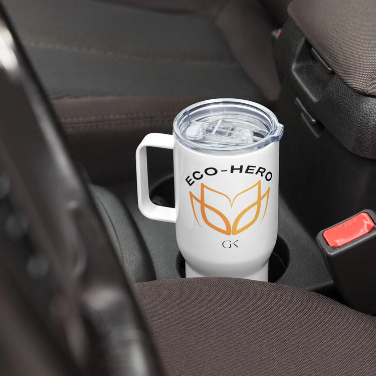 Eco Hero | Travel mug with a handle GeorgeKenny Design
