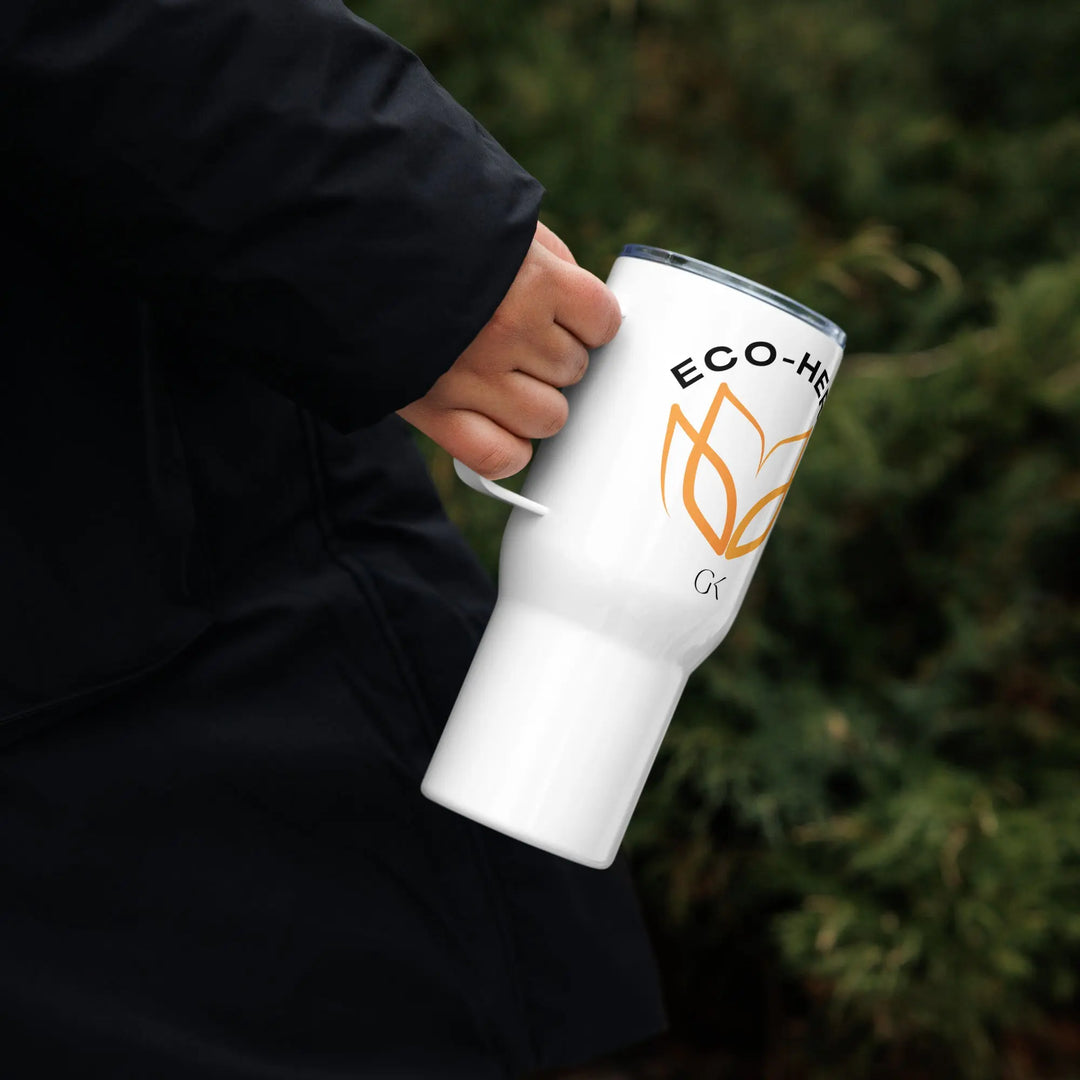 Eco Hero | Travel mug with a handle GeorgeKenny Design
