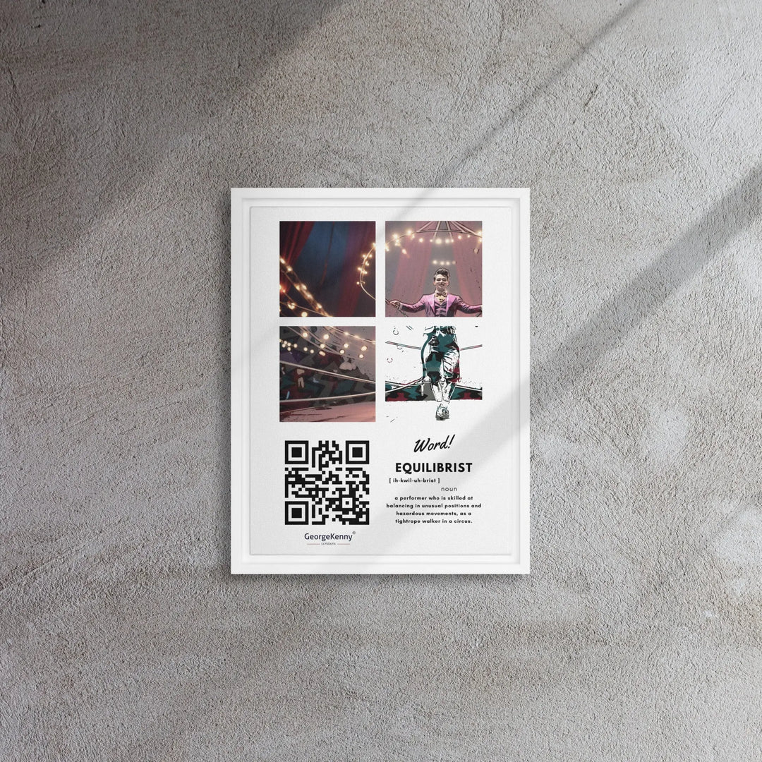 Equilibrist | Word Art | Framed canvas GeorgeKenny Design