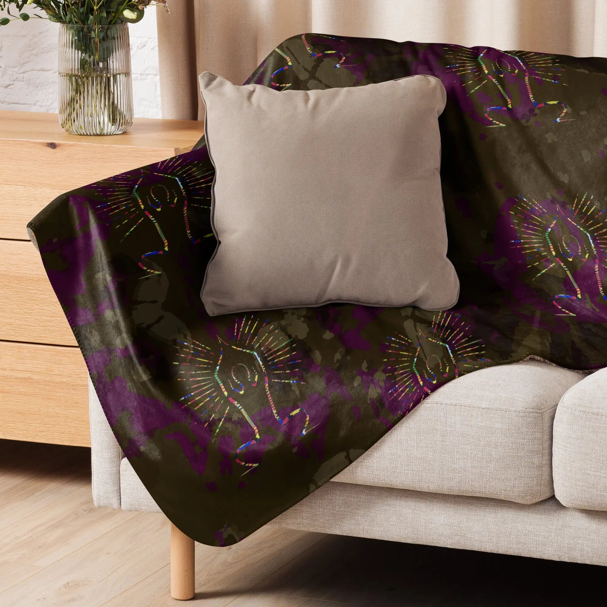 Lounging Meditate | Sherpa blanket GeorgeKenny Design