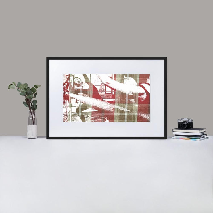 Ballet Practice- Framed Print with Mat - Balmoral Check - GeorgeKenny Design