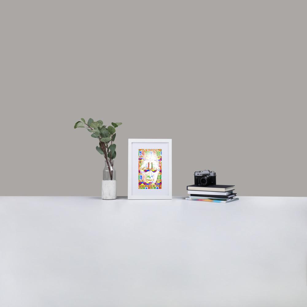 Benin Ivory Mask - Framed Print With Mat - African Inspired - GeorgeKenny Design