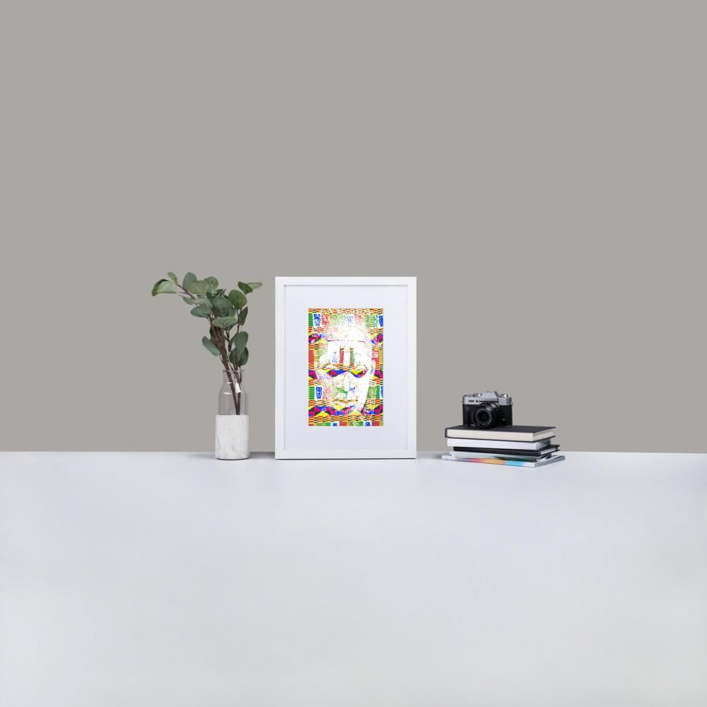 Benin Ivory Mask - Framed Print With Mat - African Inspired - GeorgeKenny Design