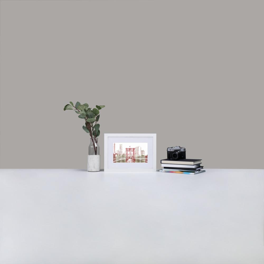 Brooklyn Bridge - Framed Print with Mat - Balmoral Check - GeorgeKenny Design