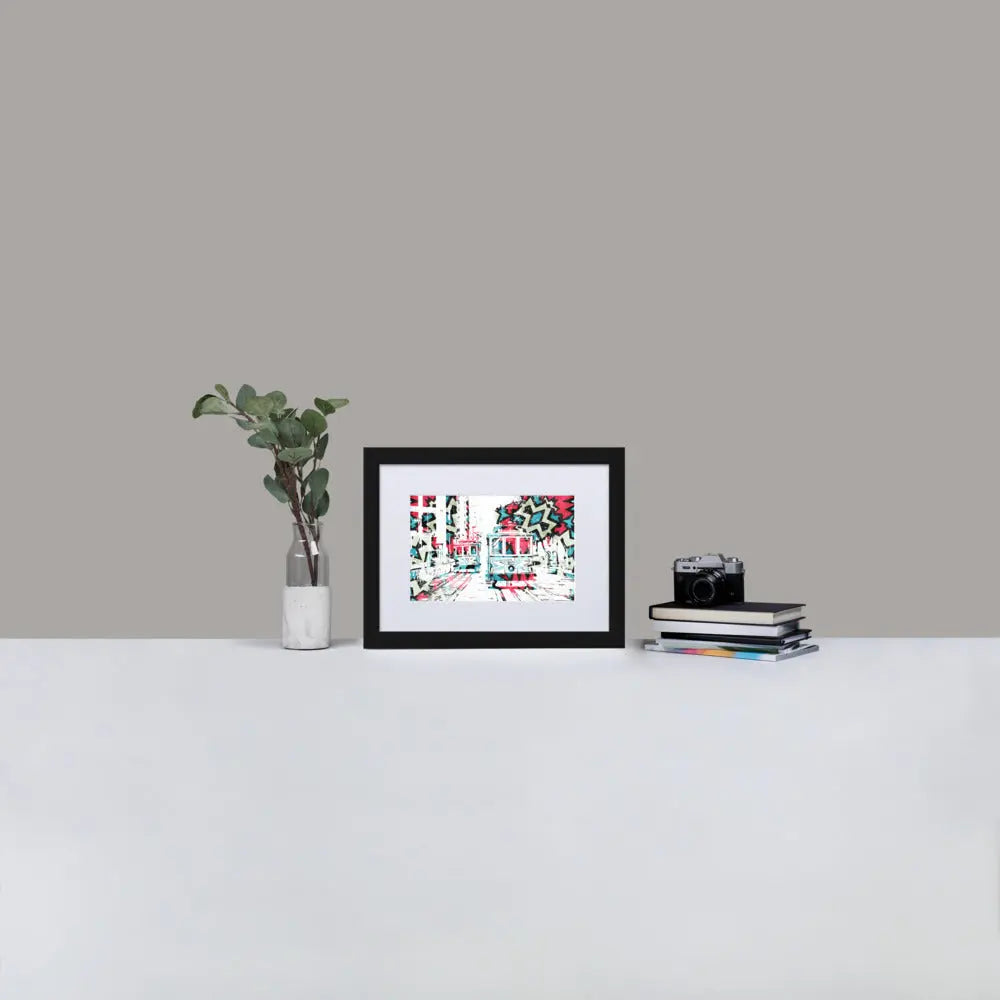 Cable Cars San Francisco - Framed Print with Mat - Abstract Dream - GeorgeKenny Design