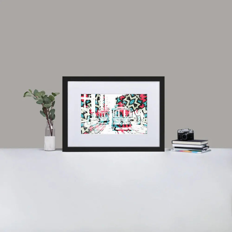 Cable Cars San Francisco - Framed Print with Mat - Abstract Dream - GeorgeKenny Design