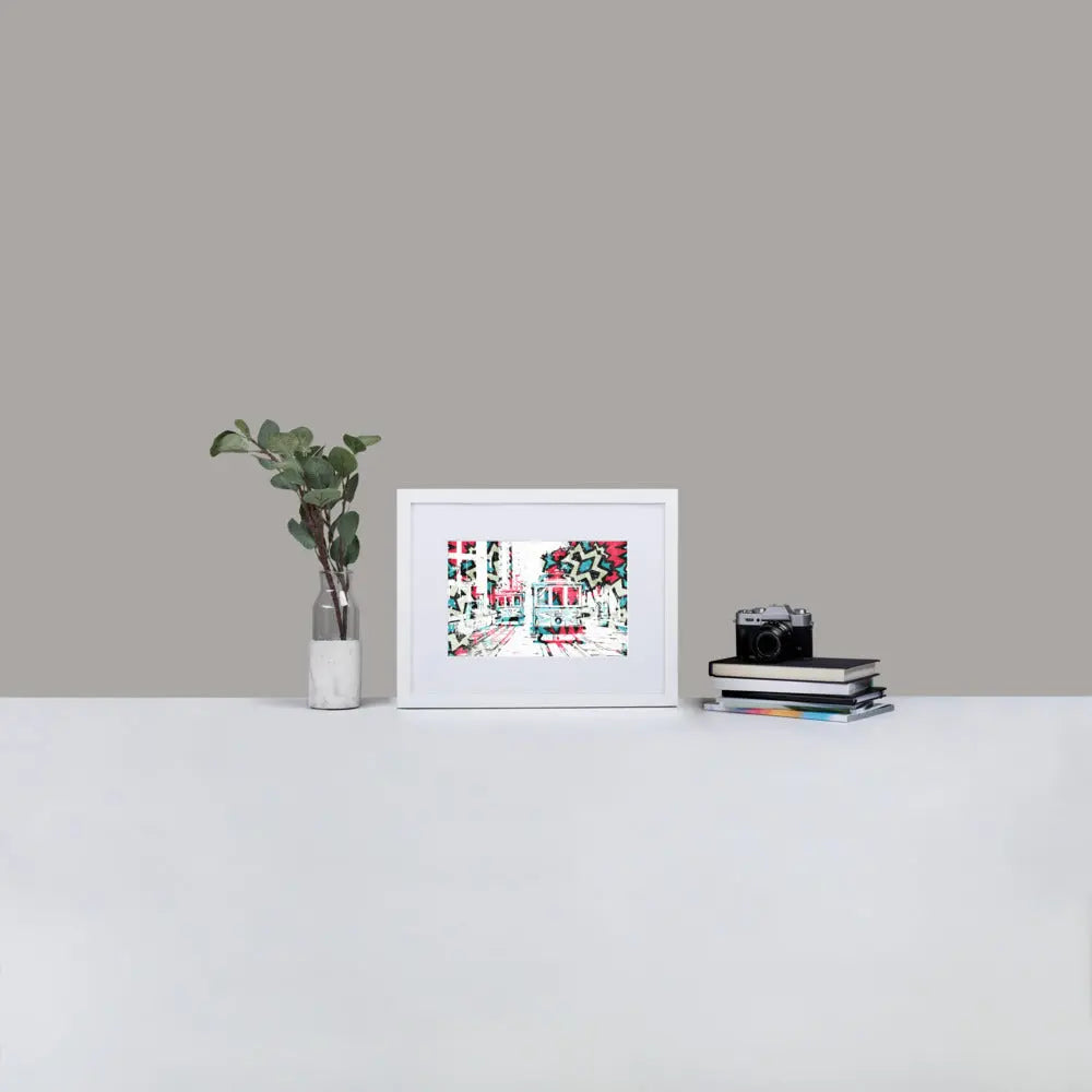 Cable Cars San Francisco - Framed Print with Mat - Abstract Dream - GeorgeKenny Design