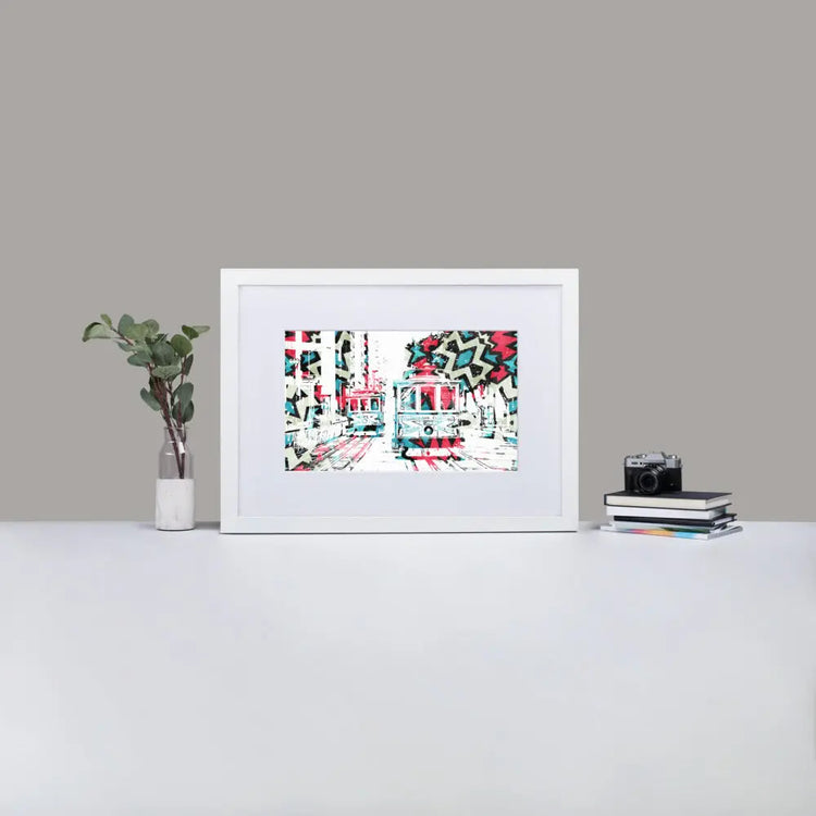 Cable Cars San Francisco - Framed Print with Mat - Abstract Dream - GeorgeKenny Design