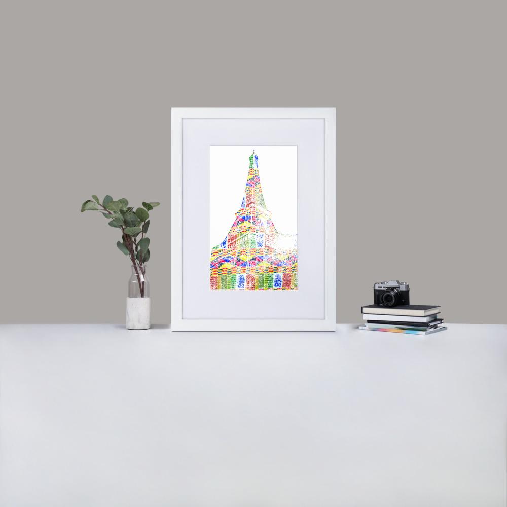 Eiffel Tower - Framed Print With Mat - African Inspired - GeorgeKenny Design