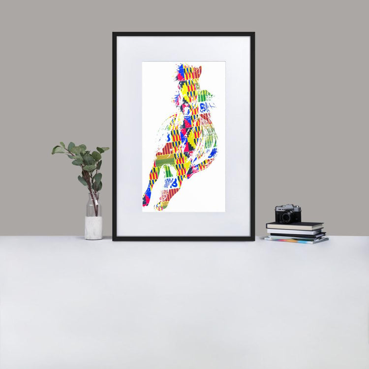 Gallop- Framed Print with Mat - African Inspired - GeorgeKenny Design