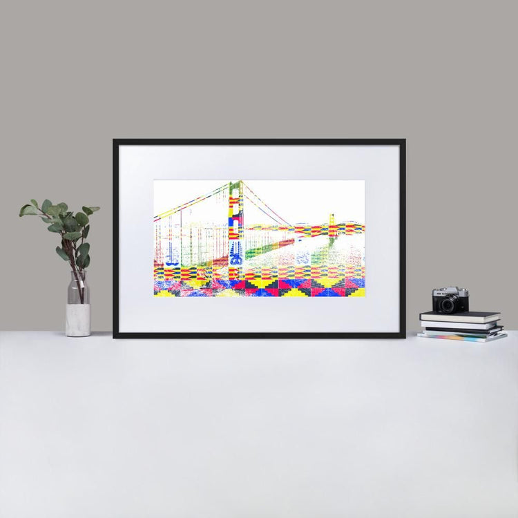 Golden Gate Bridge - Framed Print with Mat - African Inspired - GeorgeKenny Design