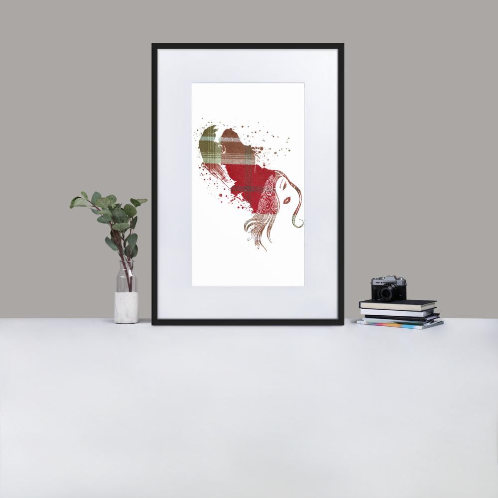 Gorilla - Inner Animal Essence - Framed Print with Mat - Balmoral Check - GeorgeKenny Design