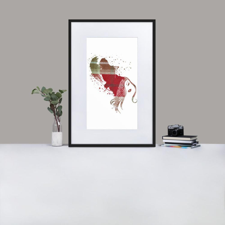 Gorilla - Inner Animal Essence - Framed Print with Mat - Balmoral Check - GeorgeKenny Design