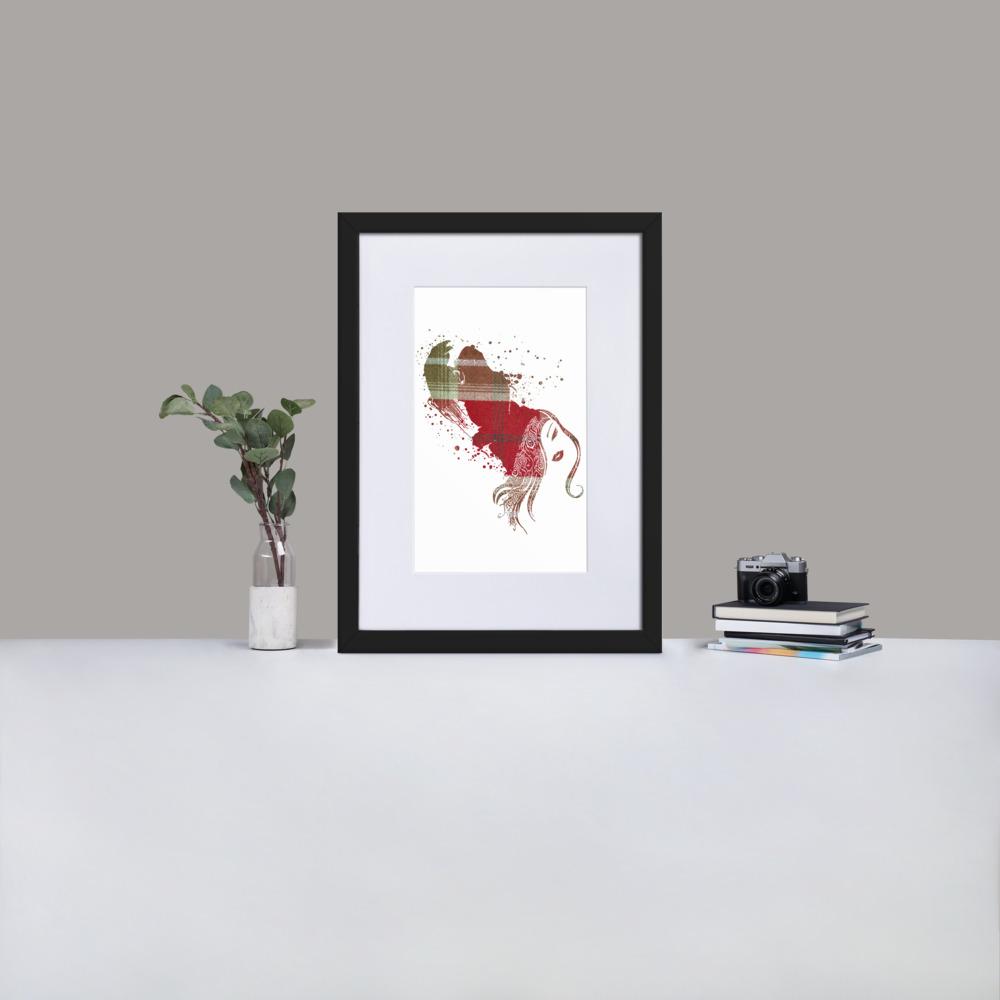 Gorilla - Inner Animal Essence - Framed Print with Mat - Balmoral Check - GeorgeKenny Design