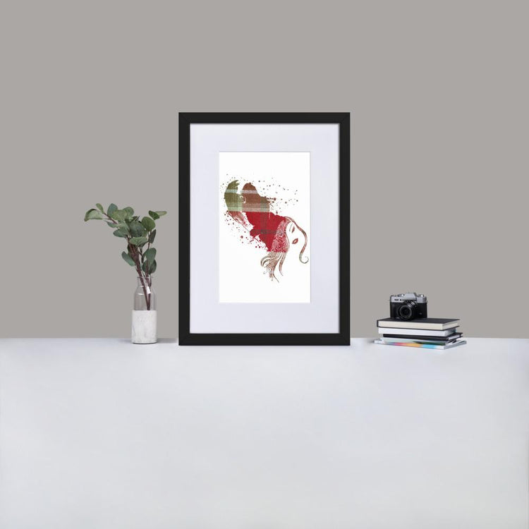 Gorilla - Inner Animal Essence - Framed Print with Mat - Balmoral Check - GeorgeKenny Design
