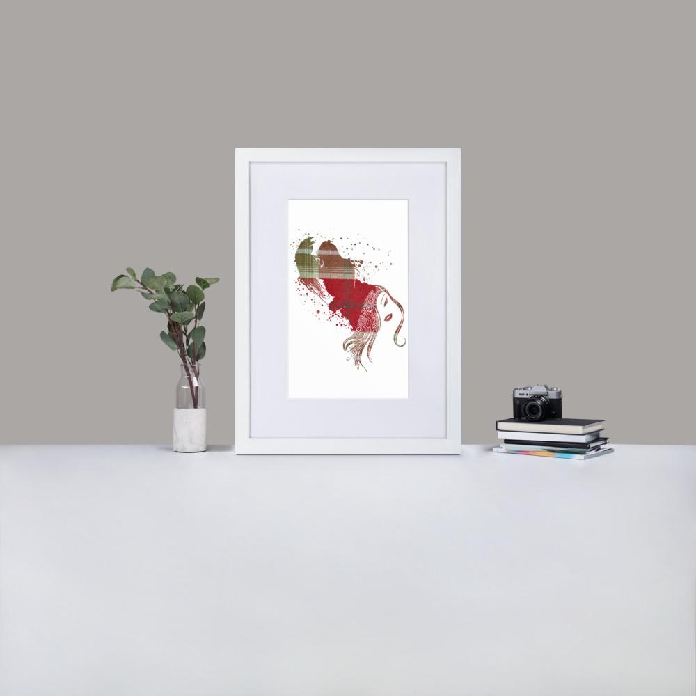 Gorilla - Inner Animal Essence - Framed Print with Mat - Balmoral Check - GeorgeKenny Design