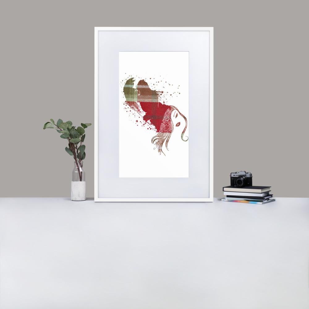 Gorilla - Inner Animal Essence - Framed Print with Mat - Balmoral Check - GeorgeKenny Design