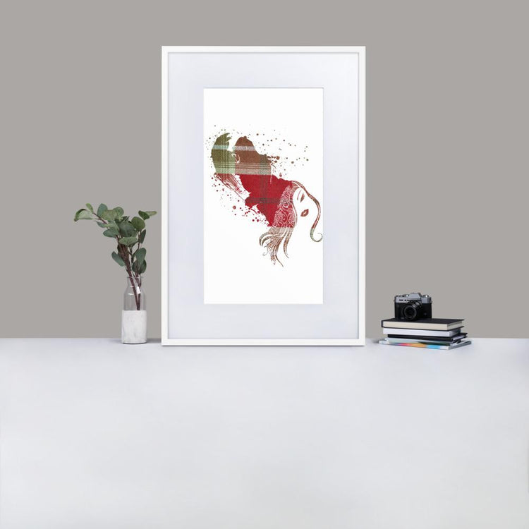 Gorilla - Inner Animal Essence - Framed Print with Mat - Balmoral Check - GeorgeKenny Design