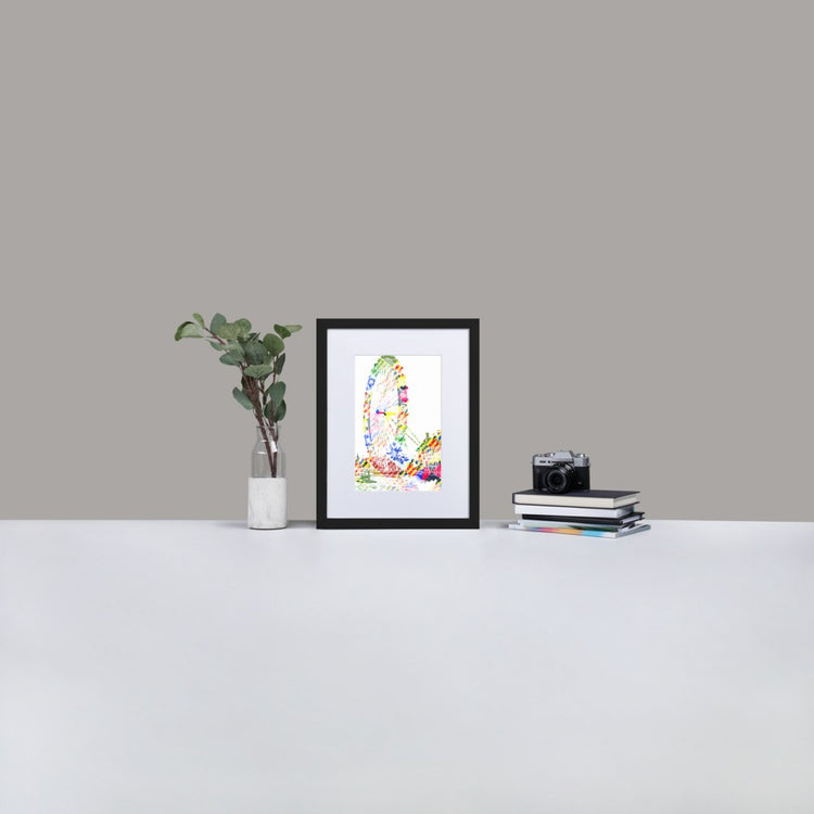 London Eye - Framed Print with Mat - African Inspired - GeorgeKenny Design