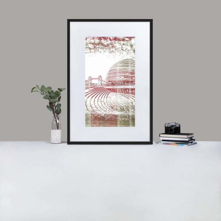 More London Riverside - Framed Print with Mat - Balmoral Check - GeorgeKenny Design