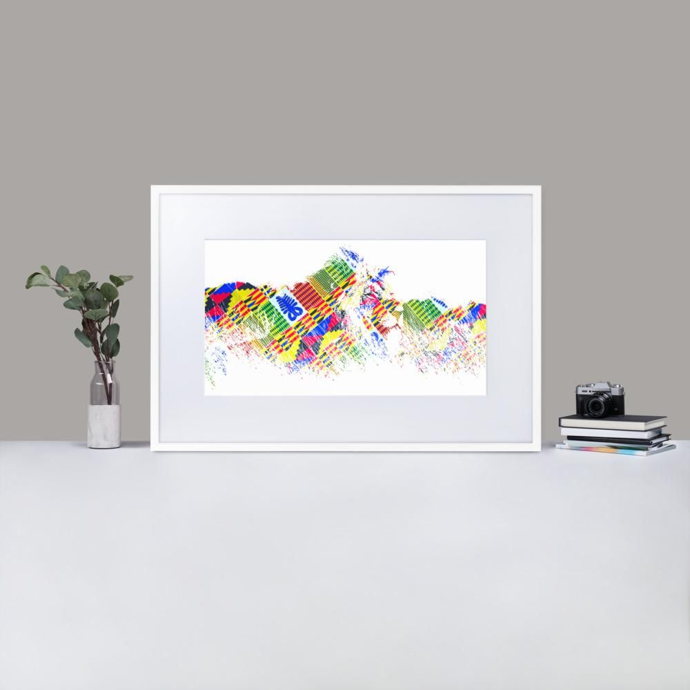 Prowling Lion - Framed Print with Mat - African Inspired - GeorgeKenny Design