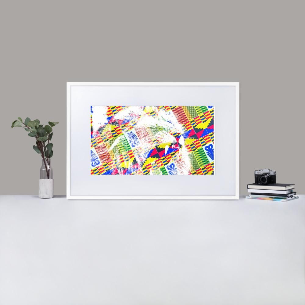 Roar - Framed Print with Mat - African Inspired - GeorgeKenny Design