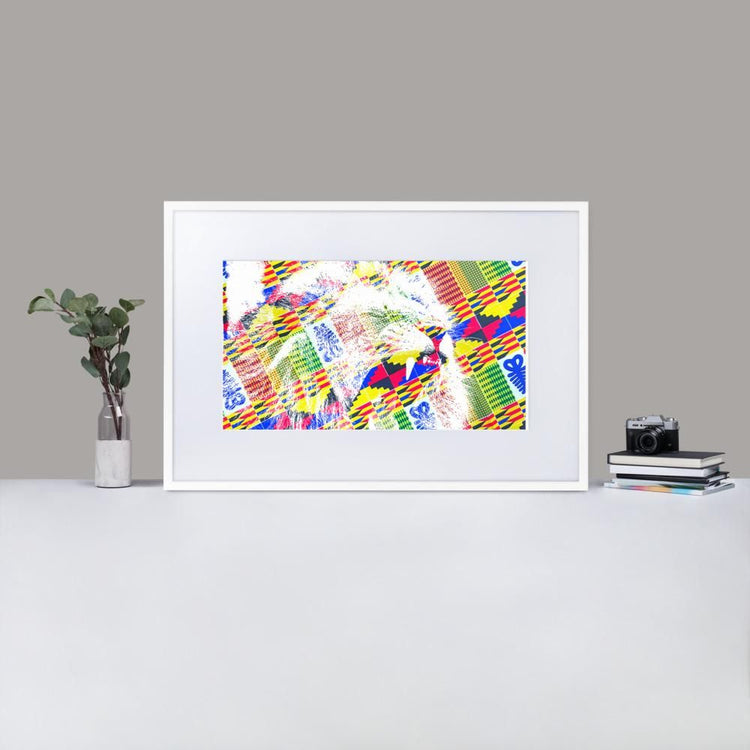 Roar - Framed Print with Mat - African Inspired - GeorgeKenny Design
