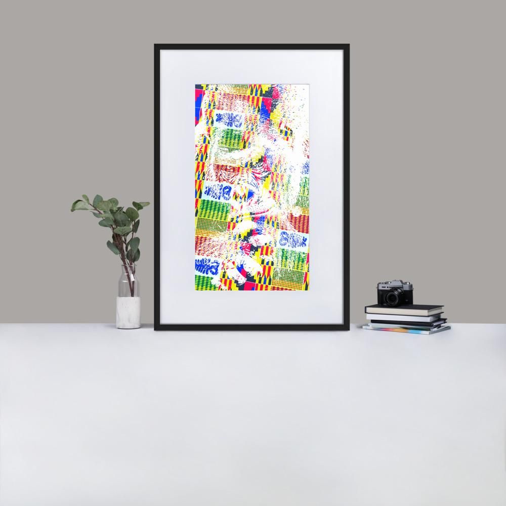 Thinking Gorilla - Framed Print with Mat - African Inspired - GeorgeKenny Design