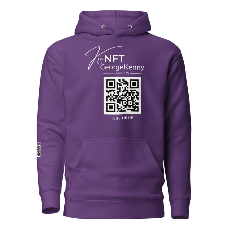 Unisex Hoodie NFT Art Air Drop White QR Logo GeorgeKenny Design