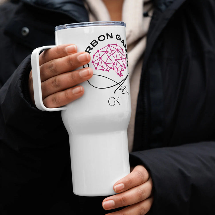 Carbon Gamer | Travel mug with a handle GeorgeKenny Design