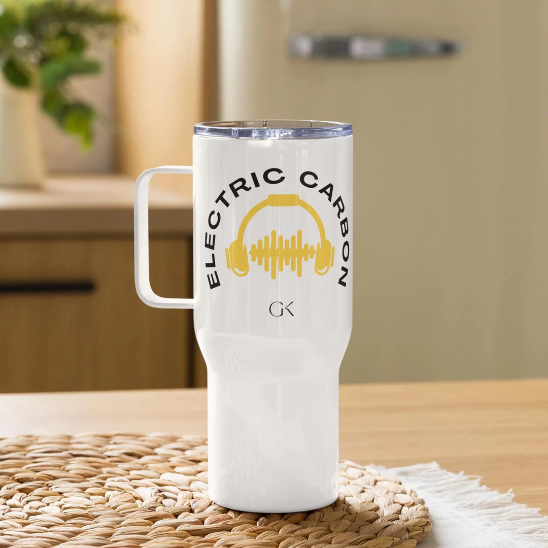 Electric Carbon | Travel mug with a handle GeorgeKenny Design