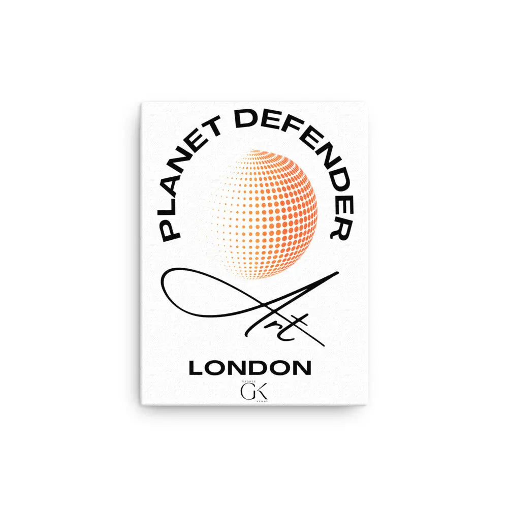 Planet Defender White | Thin canvas | Climate Action Eco-Art GeorgeKenny Design