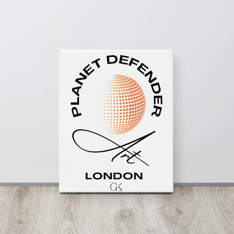Planet Defender White | Thin canvas | Climate Action Eco-Art GeorgeKenny Design