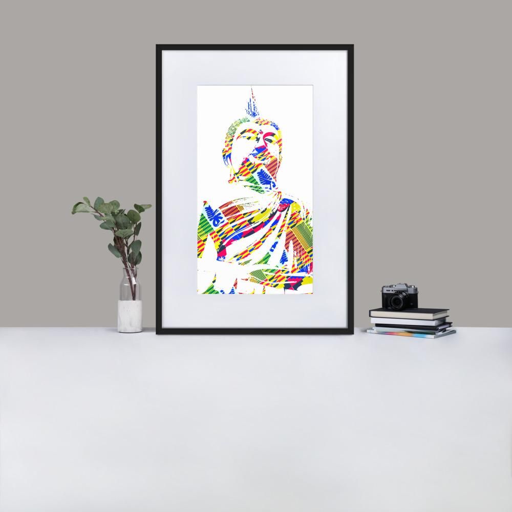 Buddha - Framed Print with Mat - African Inspired - GeorgeKenny Design