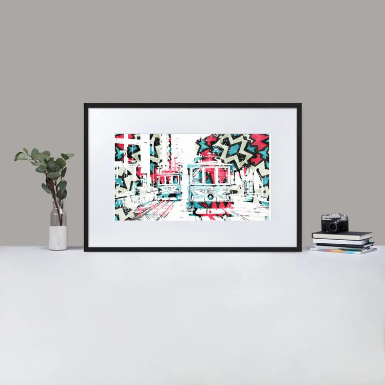 Cable Cars San Francisco - Framed Print with Mat - Abstract Dream - GeorgeKenny Design