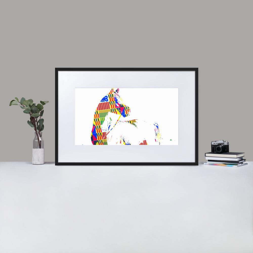 Horse Back - Framed Print with Mat - African Inspired - GeorgeKenny Design