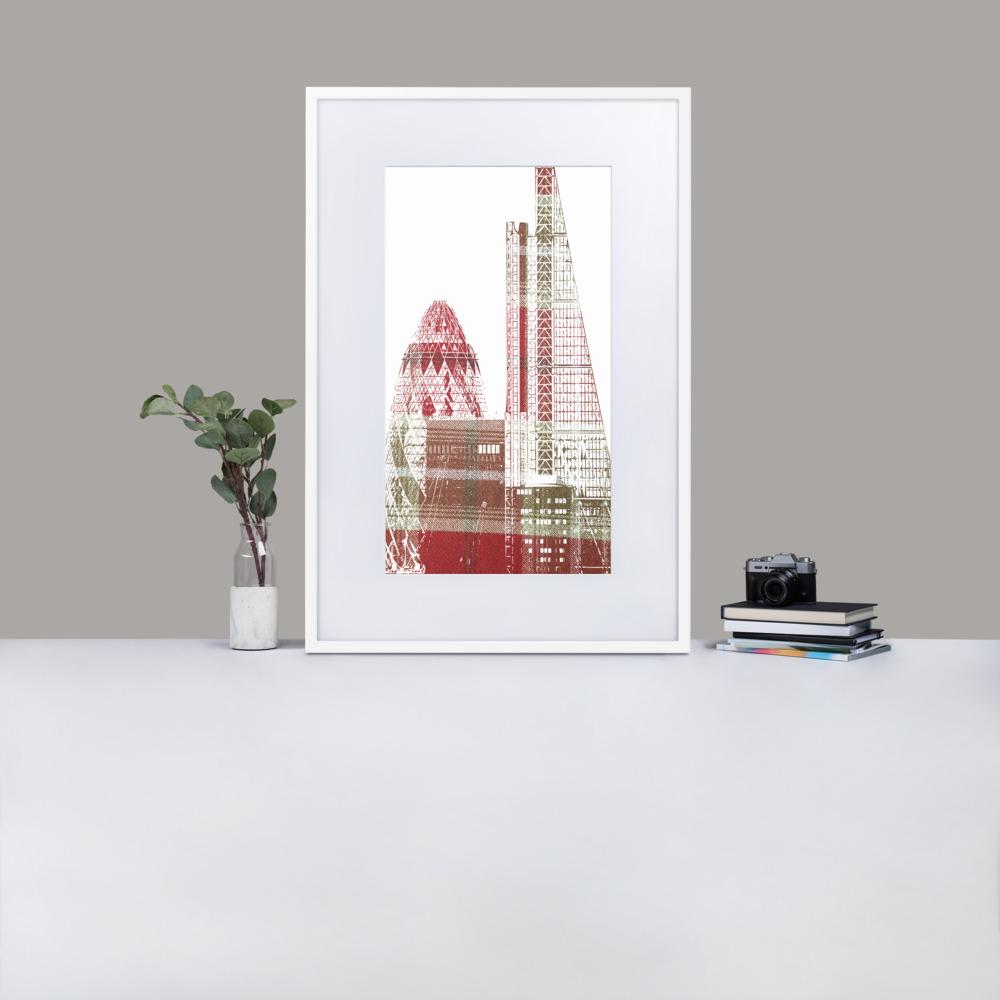 Leadenhall London - Framed Print with Mat - Balmoral Check - GeorgeKenny Design